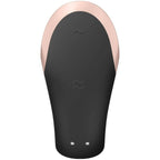 SATISFYER - DOUBLE LOVE LUXURY PARTNER VIBRATOR BLACK - APP