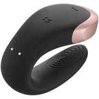 SATISFYER - DOUBLE LOVE LUXURY PARTNER VIBRATOR BLACK - APP