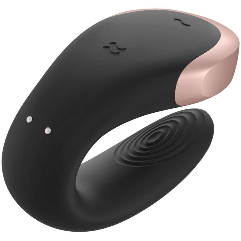 SATISFYER - DOUBLE LOVE LUXURY PARTNER VIBRATOR BLACK - APP