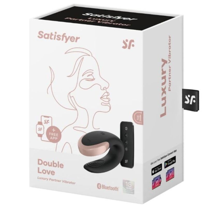 SATISFYER - DOUBLE LOVE LUXURY PARTNER VIBRATOR BLACK - APP