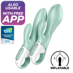 SATISFYER - AIR PUMP BUNNY 5+ INFLATABLE RABBIT & G-SPOT VIBRATOR APP GREEN
