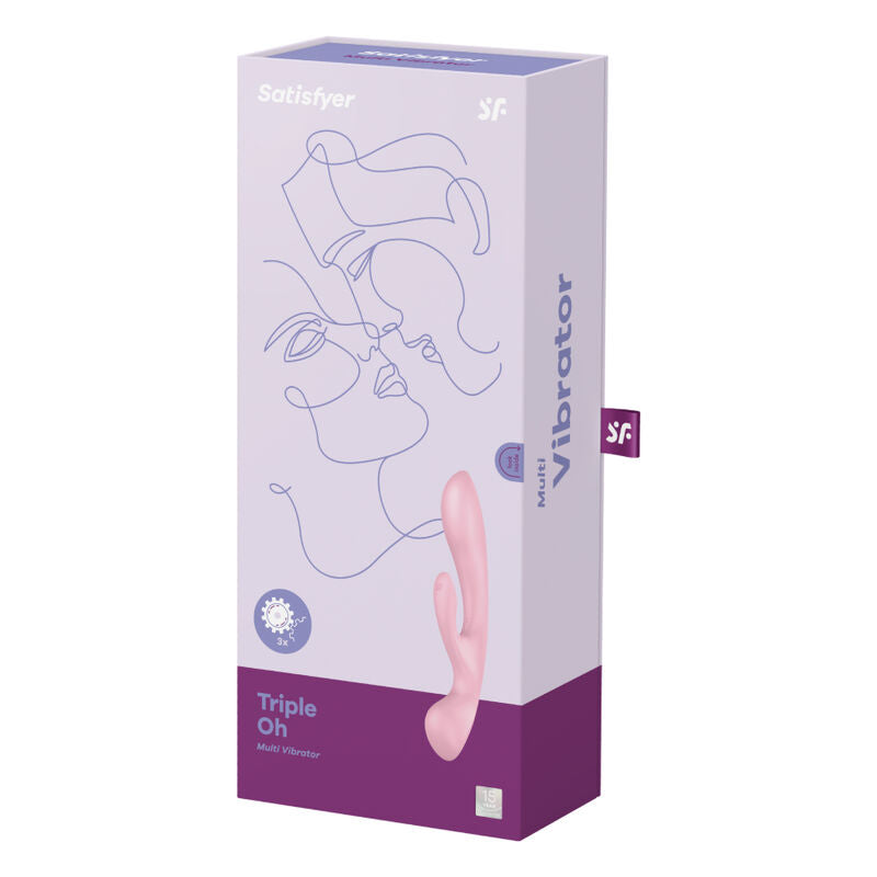 SATISFYER - TRIPLE OH RABBIT VIBRATOR PINK
