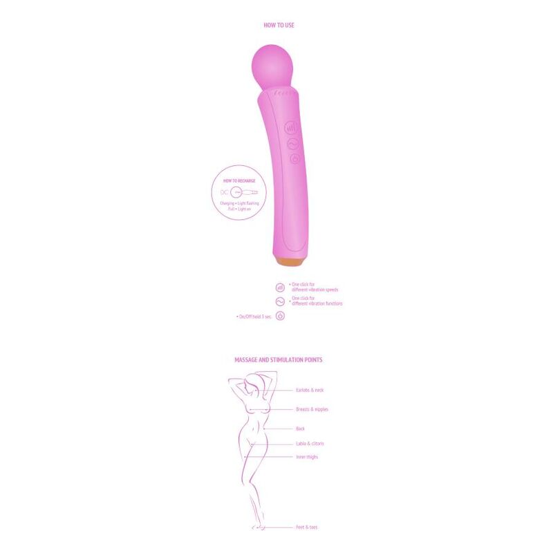 XOCOON - THE CURVED WAND VIBRATOR  FUCHSIA