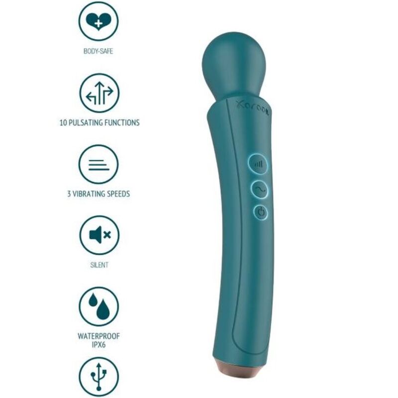XOCOON - THE CURVED WAND VIBRATOR GREEN