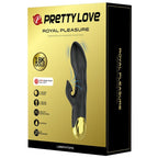 PRETTY LOVE - BLACK RECHARGEABLE GOLD PLATED LUXURY RABBIT VIBRATOR