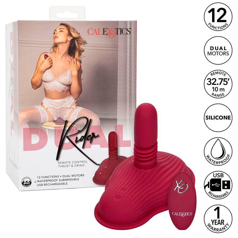 CALEXOTICS - RIDER VIBRATOR DOUBLE MOTOR REMOTE CONTROL RED