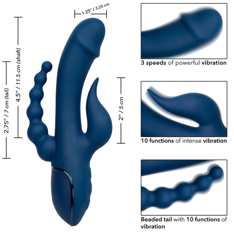 CALEXOTICS - G-SPOT & RABBIT VIBRATOR TRIPLE ORGASM BLUE