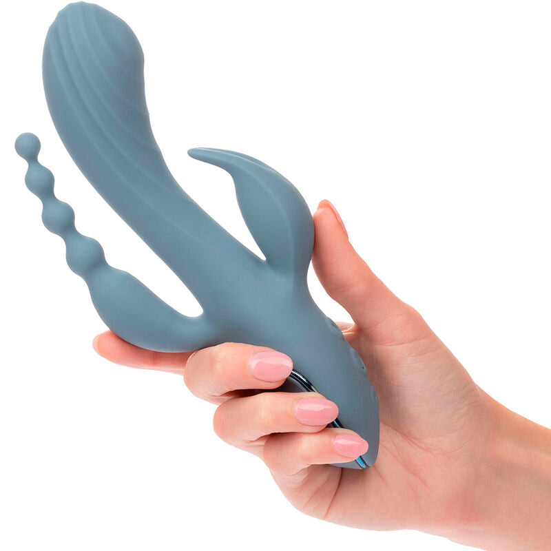 CALEXOTICS - G-SPOT & RABBIT VIBRATOR TRIPLE ECSTASY GREY