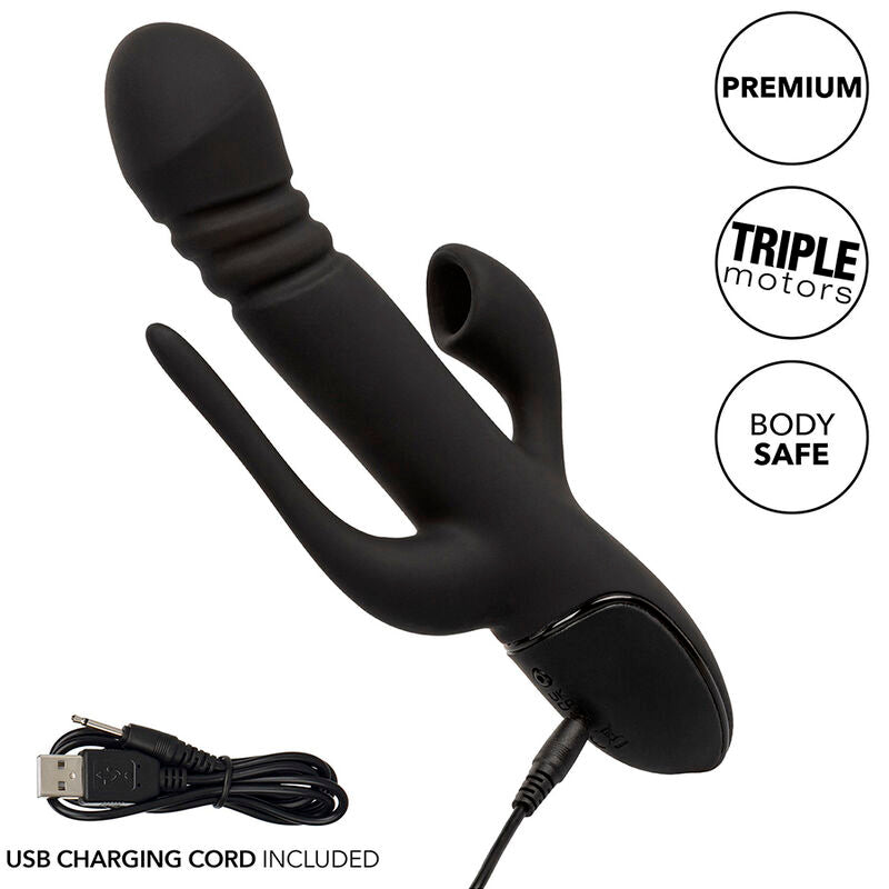 CALEXOTICS - G-SPOT & RABBIT VIBRATOR TRIPLE EUPHORIA BLACK