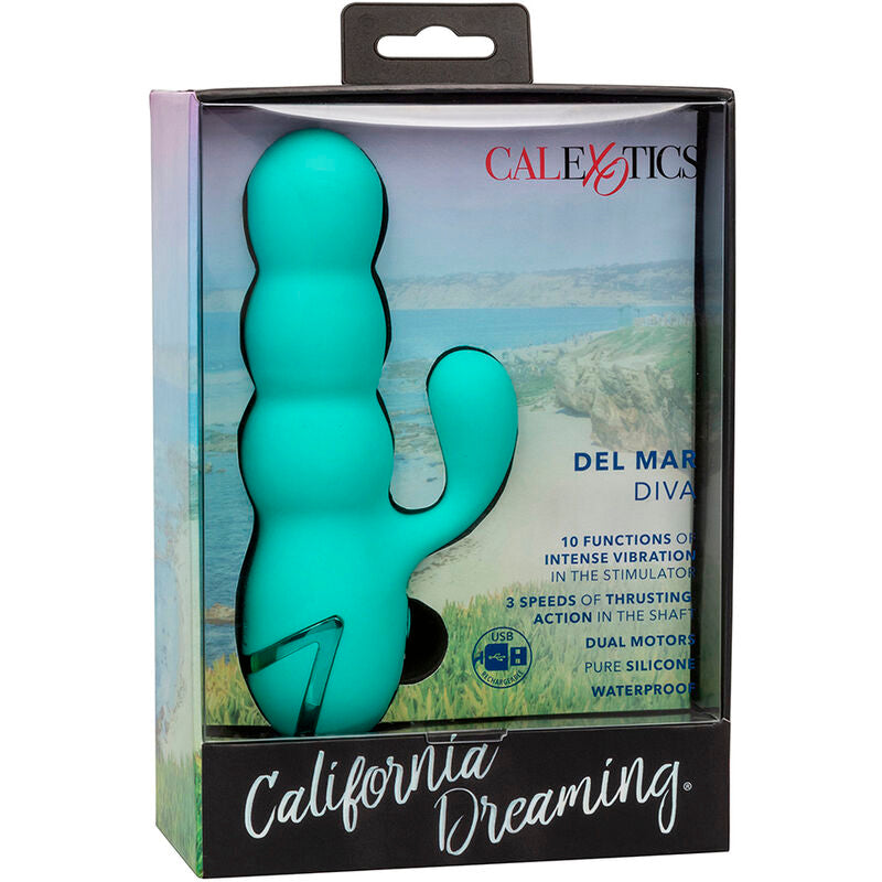 CALEXOTICS - DEL MAR DIVA VIBRATOR RABBIT AQUA GREEN