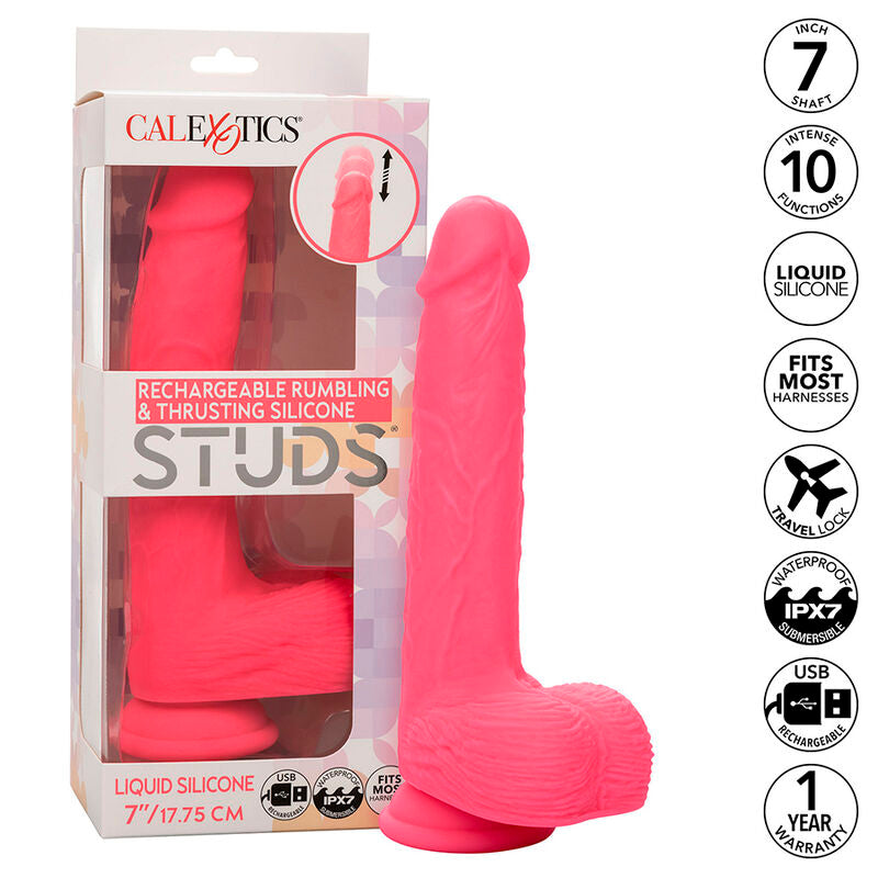 CALEXOTICS - STUDS REALISTIC DILDO VIBRATOR PINK
