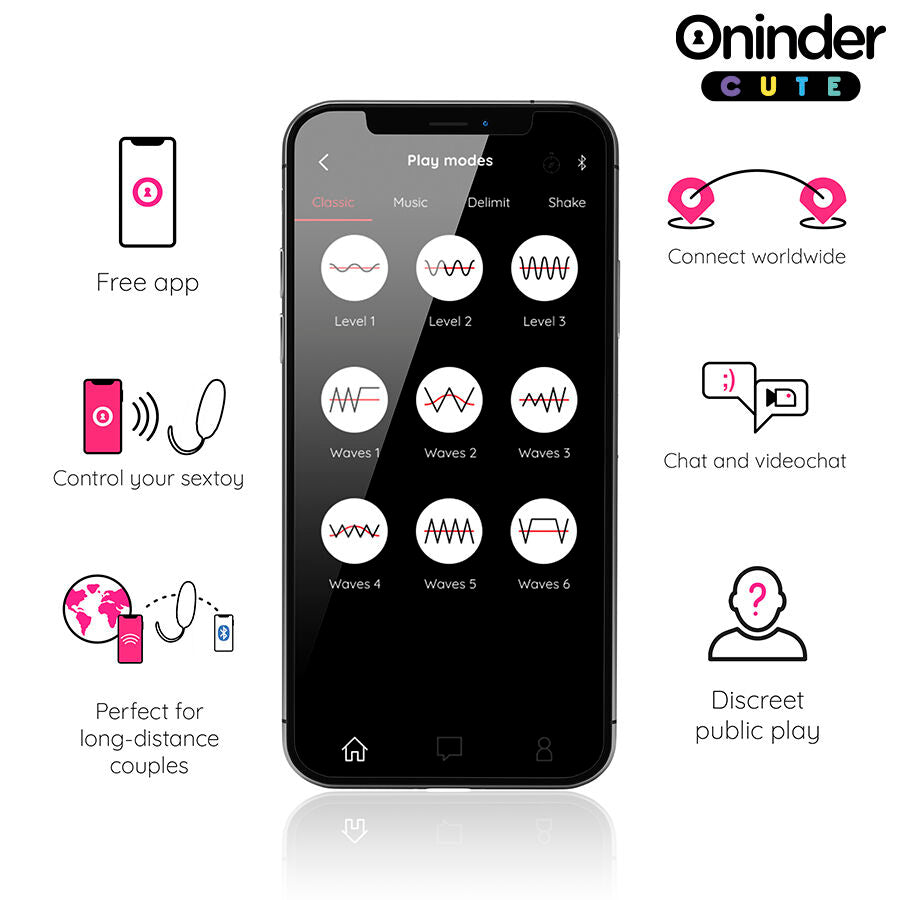 ONINDER CUTE - LOVE PLEASURE VIBRO-WAVE TAPPING SILICONE EGG