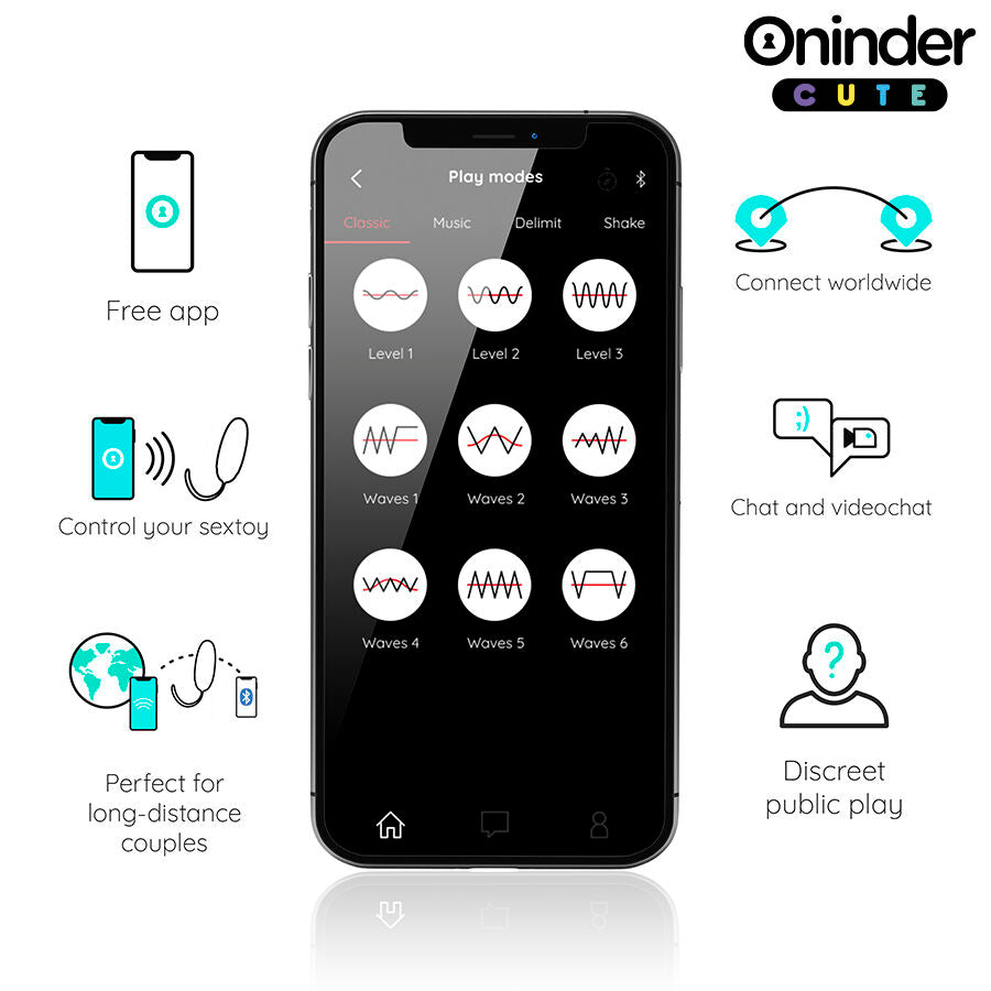 ONINDER CUTE - LOVE PLEASURE VIBRO-ROTATING SILICONE GEM EGG