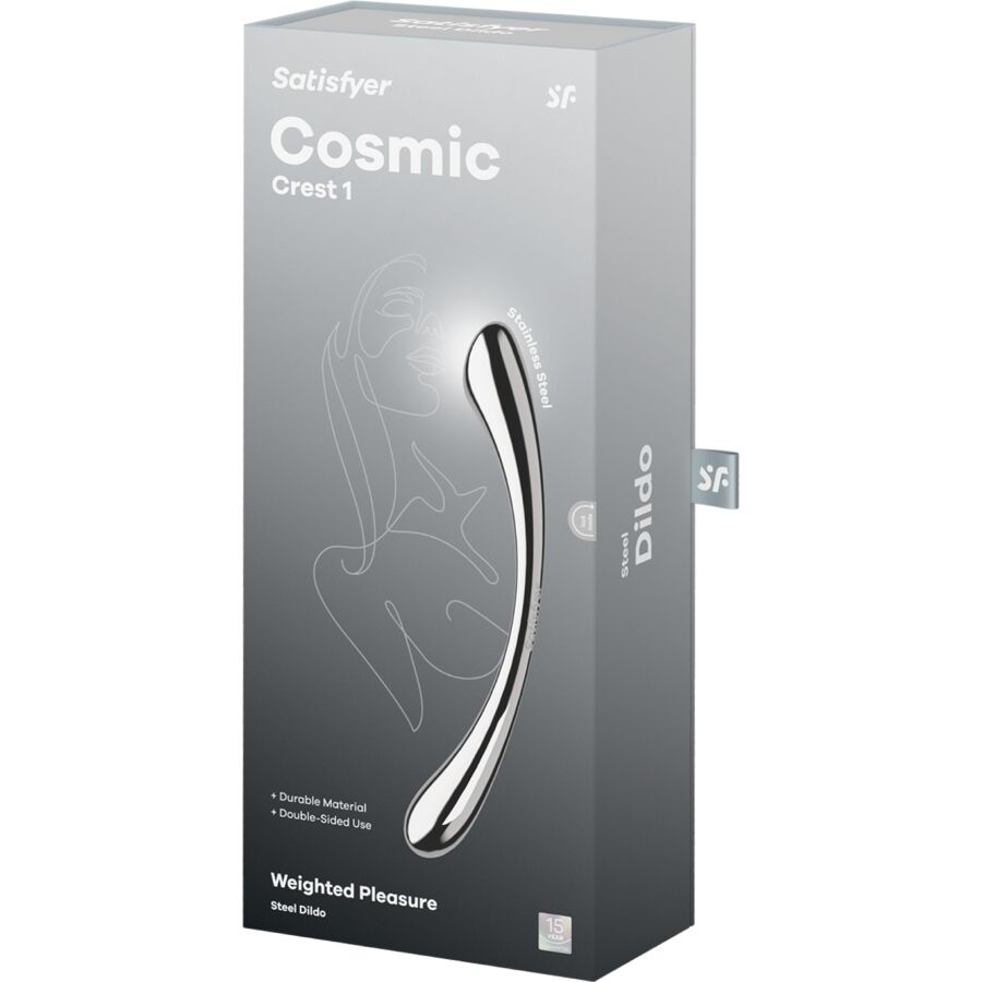 SATISFYER - COSMIC CREST 1 STAINLESS STEEL DOUBLE-ENDED G-SPOT DILDO