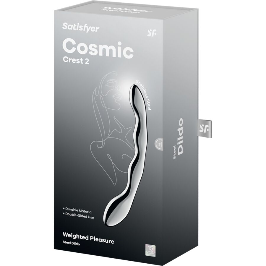 SATISFYER - COSMIC CREST 2 STAINLESS STEEL DOUBLE-ENDED G-SPOT DILDO