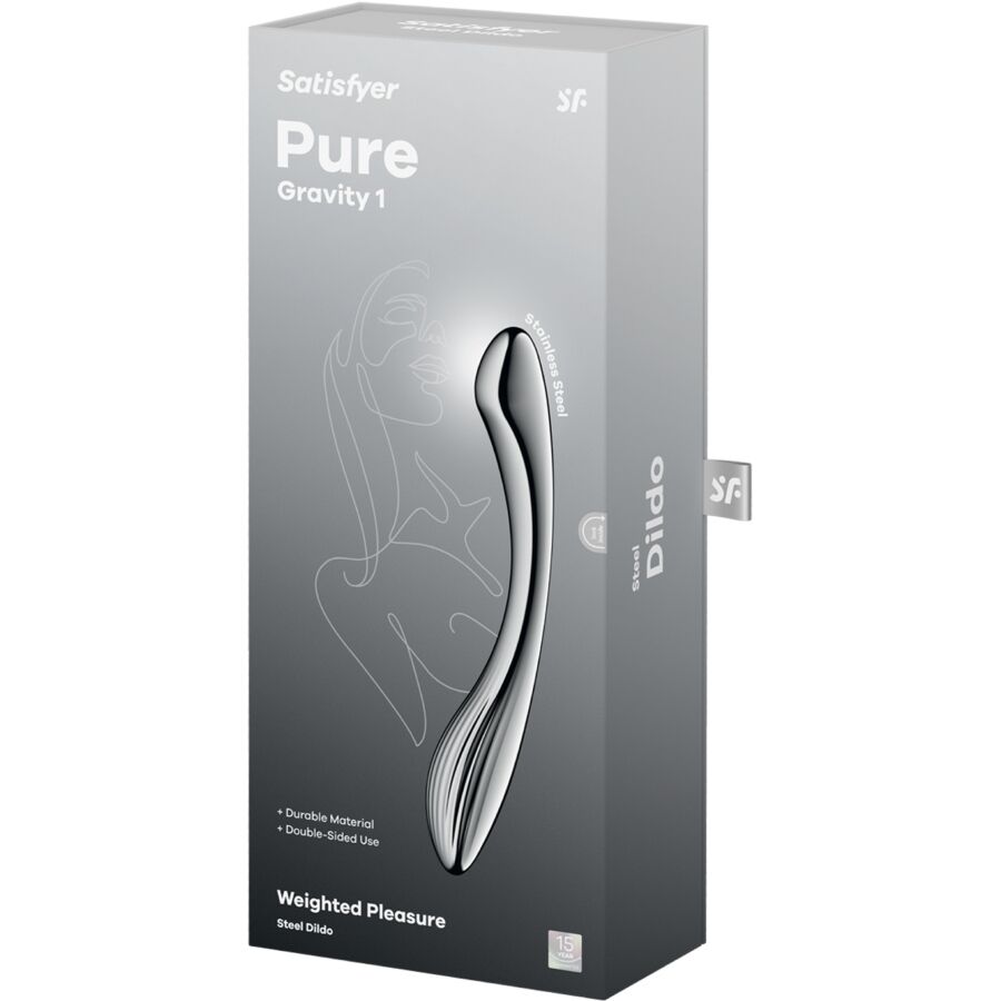 SATISFYER - PURE GRAVITY 1 STAINLESS STEEL DOUBLE-ENDED G-SPOT DILDO
