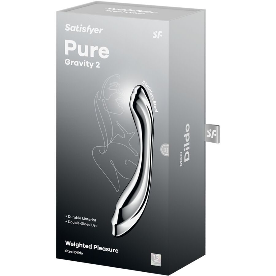 SATISFYER - PURE GRAVITY 2 STAINLESS STEEL DOUBLE-ENDED G-SPOT DILDO