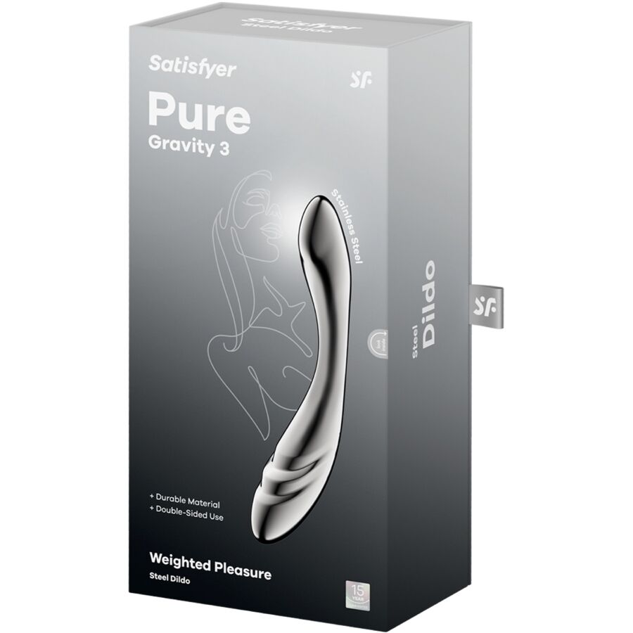 SATISFYER - PURE GRAVITY 3 STAINLESS STEEL DOUBLE-ENDED G-SPOT DILDO