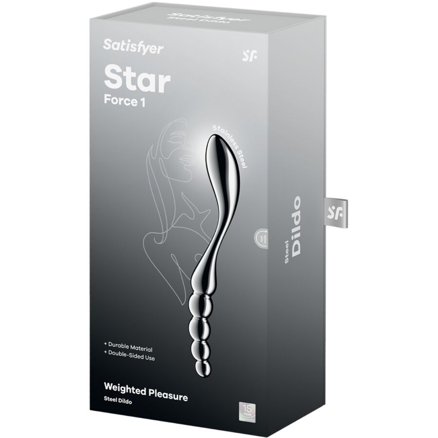 SATISFYER - STAR FORCE 1 STAINLESS STEEL DOUBLE-ENDED G-SPOT DILDO