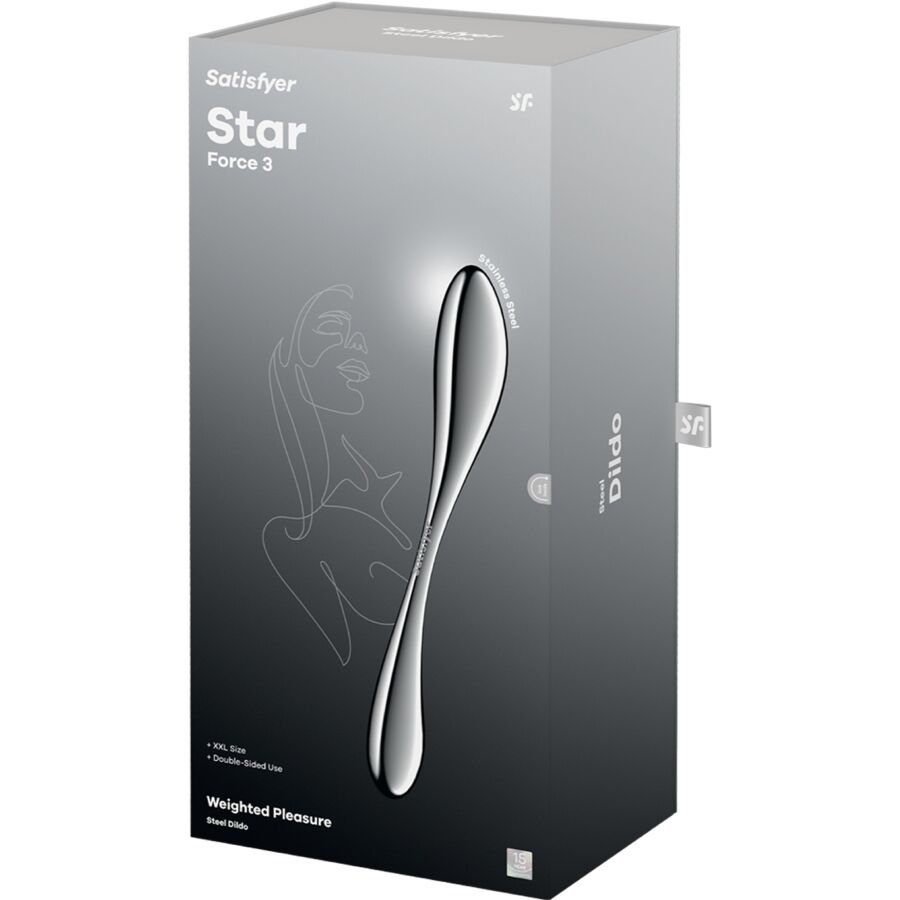 SATISFYER - STAR FORCE 3 STAINLESS STEEL DOUBLE-ENDED G-SPOT DILDO