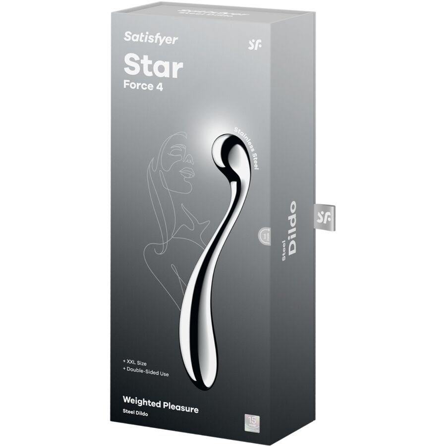 SATISFYER - STAR FORCE 4 STAINLESS STEEL DOUBLE-ENDED G-SPOT DILDO