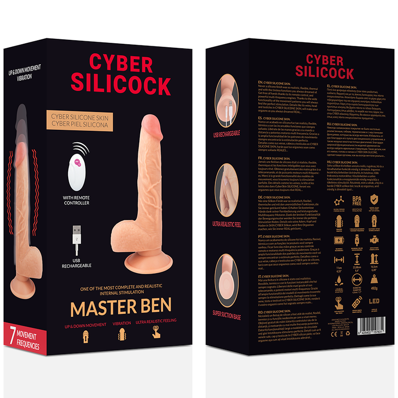 CYBER SILICOCK - REALISTIC DILDO MASTER BEN 23.88 CM - APP